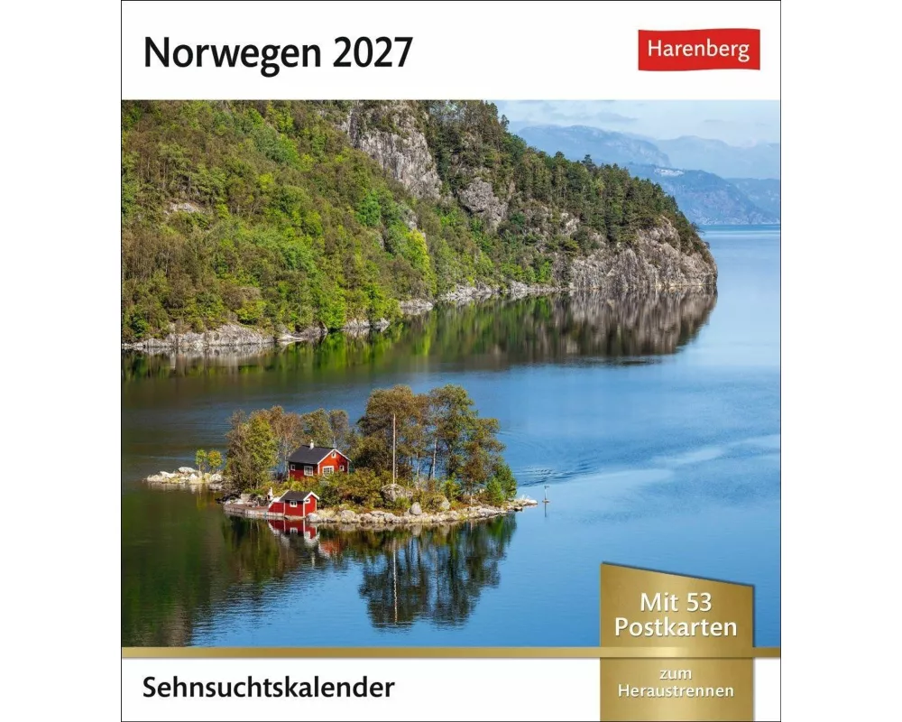 Norwegen Sehnsuchtskalender 2027 - Wochenkalender mit 53 Postkarten