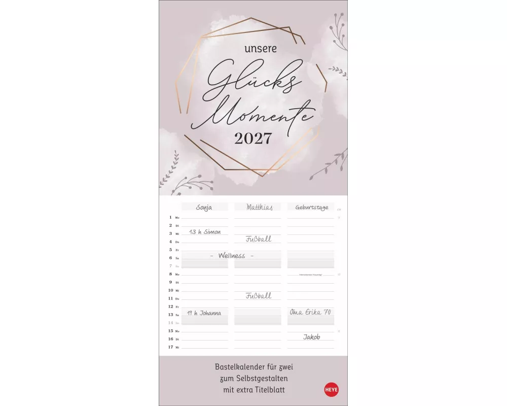 Kreativ-Planer für zwei Glücksmomente 2027