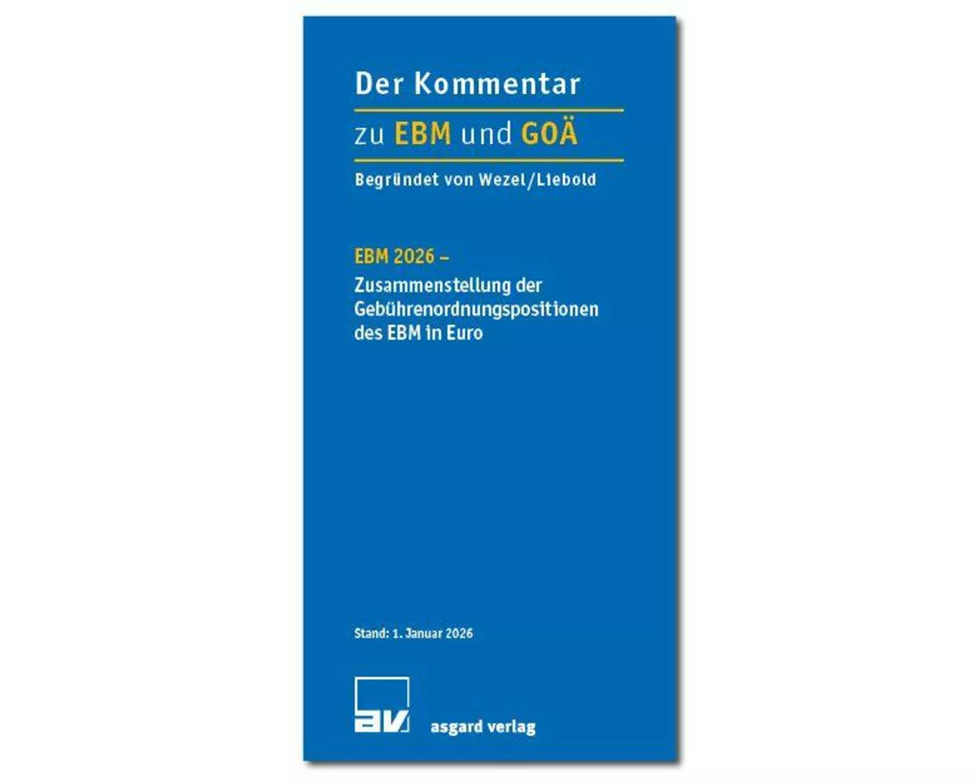 EBM 2026 - Zusammenstellung der Gebührenordnungspositionen des EBM in Euro