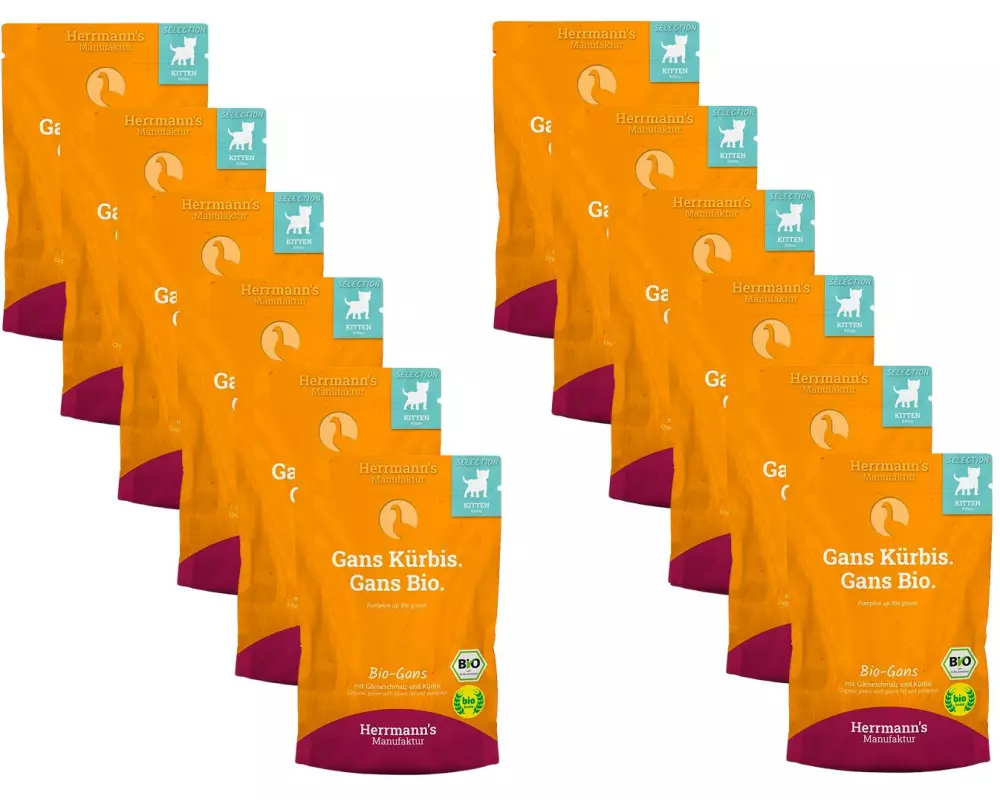 Herrmann's Bio-Nassfutter Bio Gans mit Kürbis 12 x 100 g