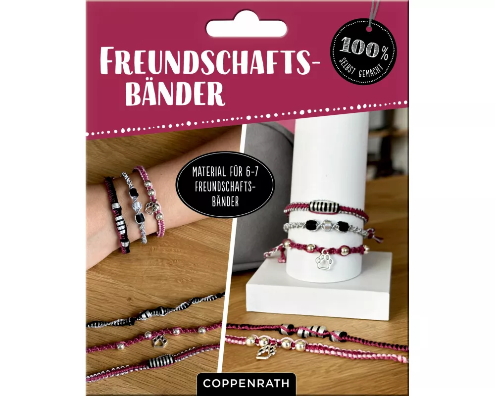 Freundschaftsbänder knüpfen (Roségold/Beige)