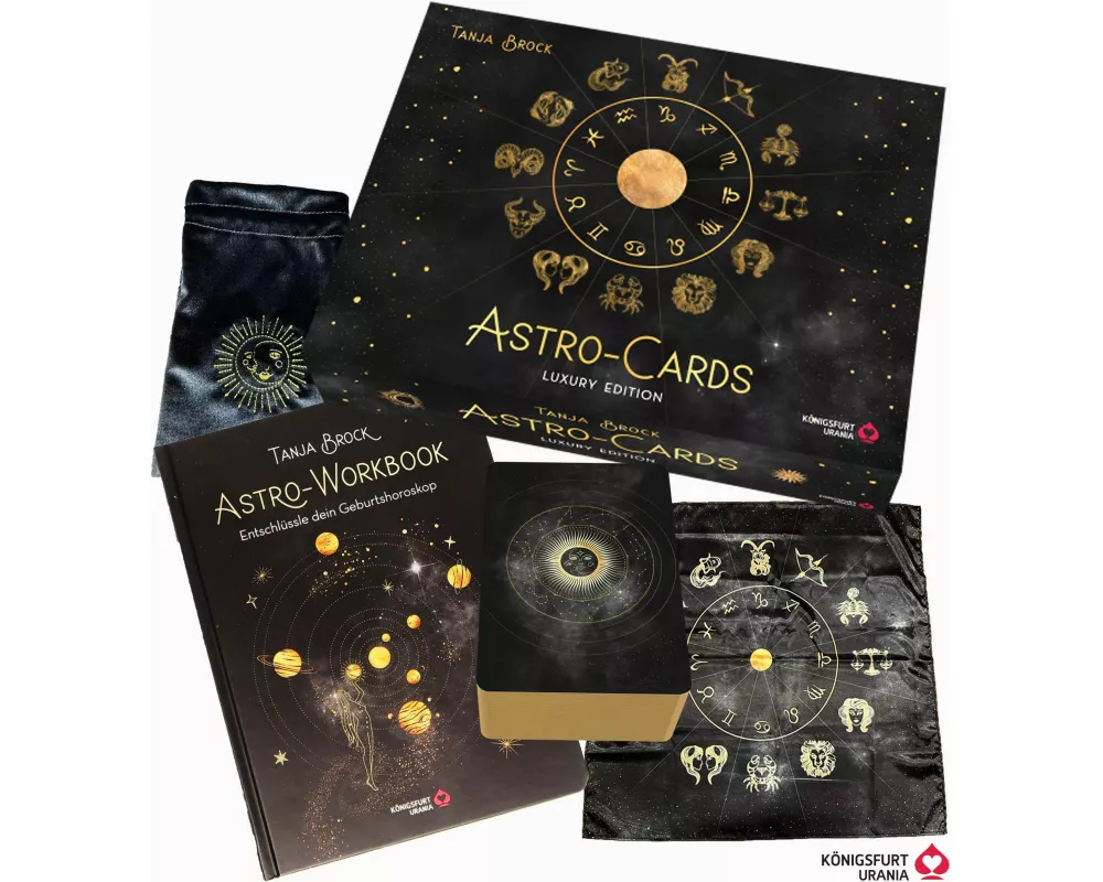 Astro-Cards - Luxury Edition - Box u. Karten mit Goldprägung/Goldschnitt, limitierte u. nummerierte Ausgabe