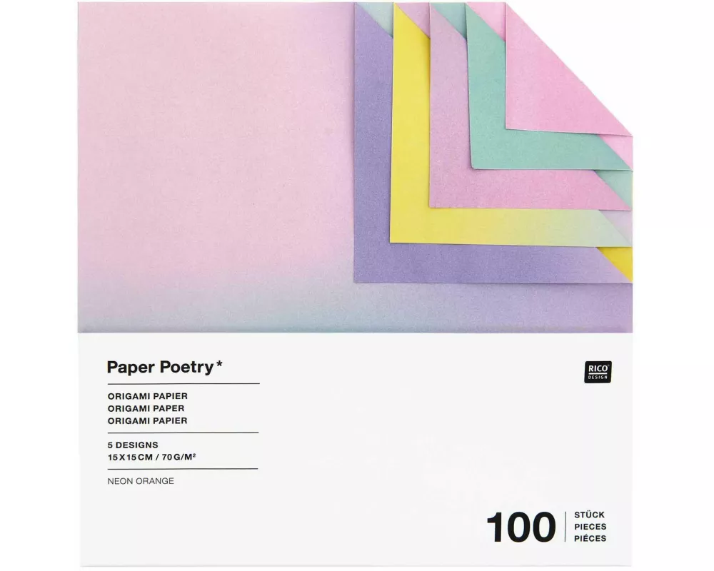 Origami Duo Color, Blurry Gradient FSC MIX, 15 x 15 cm, 100 Blatt