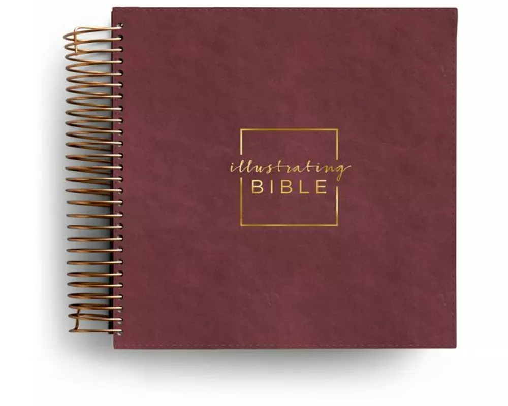 Illustrating Bible CSB - Spiral Bound Bible Journal, Cranberry