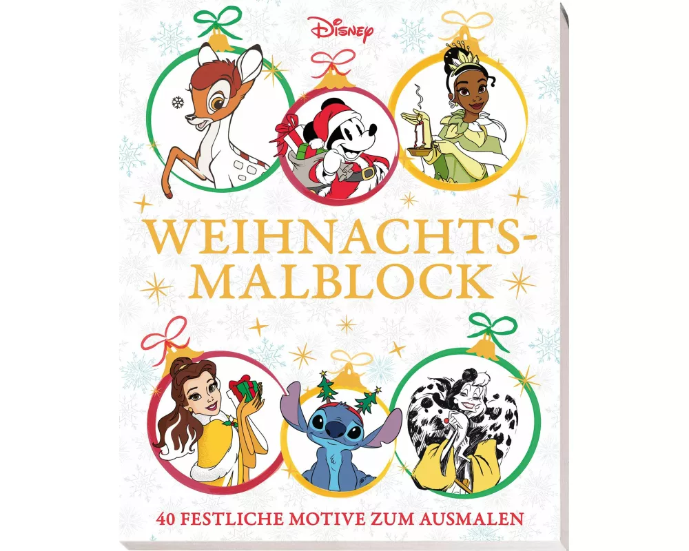 Disney: Weihnachtsmalblock: 40 festliche Motive zum Ausmalen