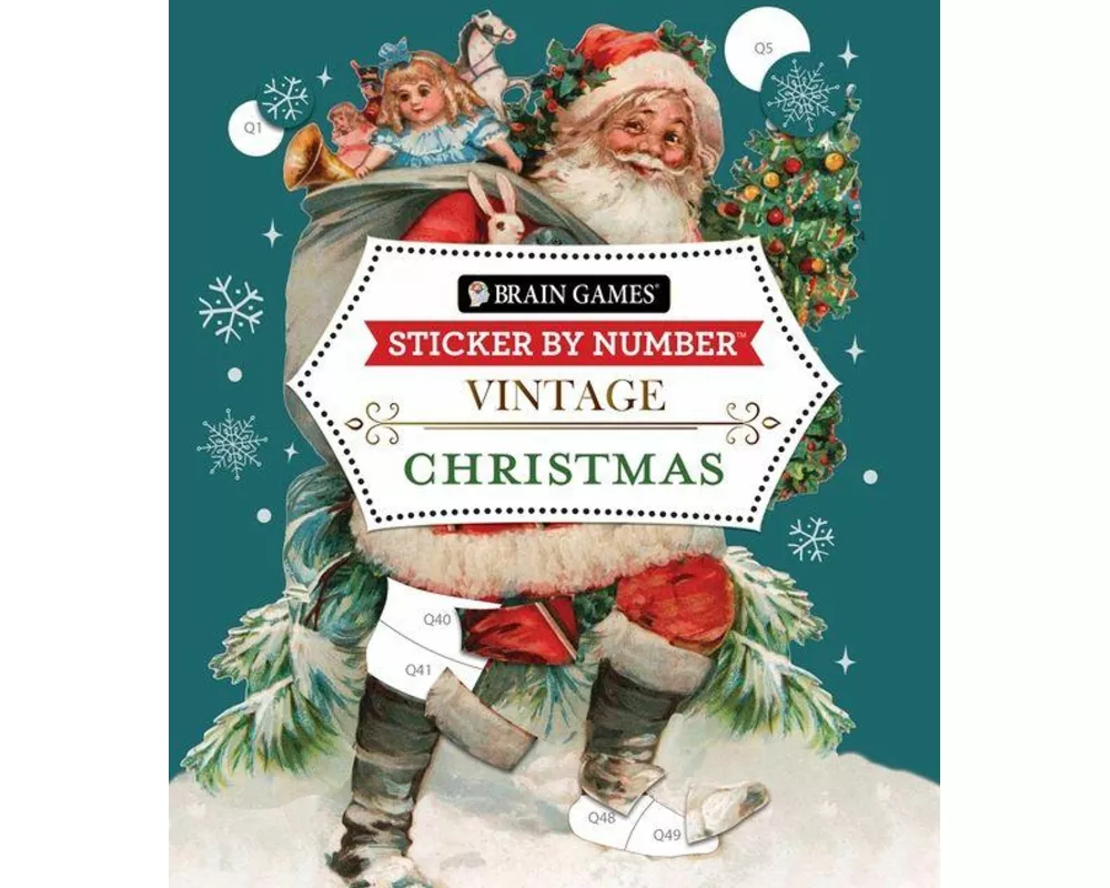 Brain Games - Sticker by Number - Vintage: Christmas (28 Images to Sticker)