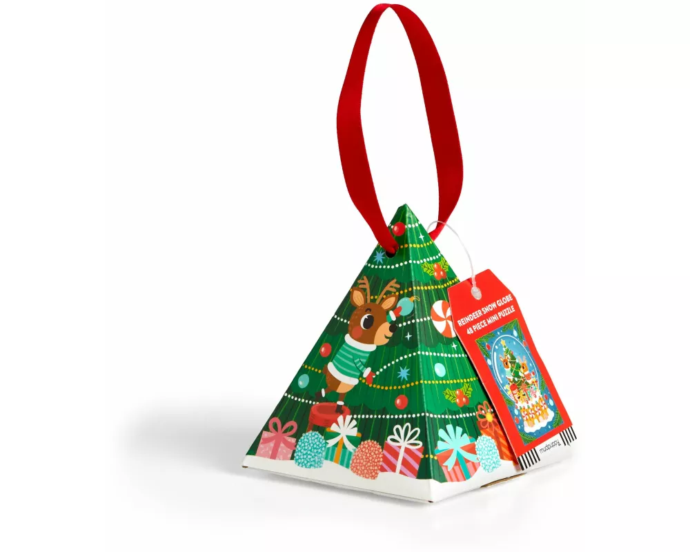 Reindeer Snow Globe 48 Piece Mini Puzzle Ornament