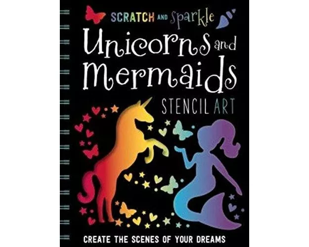 Scratch and Sparkle Unicorns and Mermaids Stencil Art