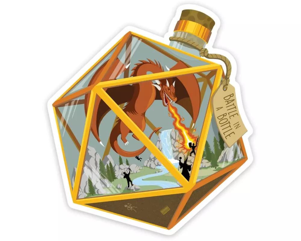 Glass Staff Battle in a Bottle Sticker Mehrfarbig