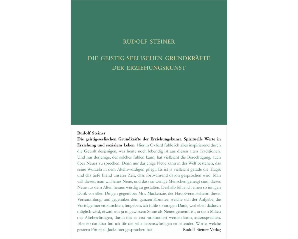 Die geistig-seelischen Grundkräfte der Erziehungskunst