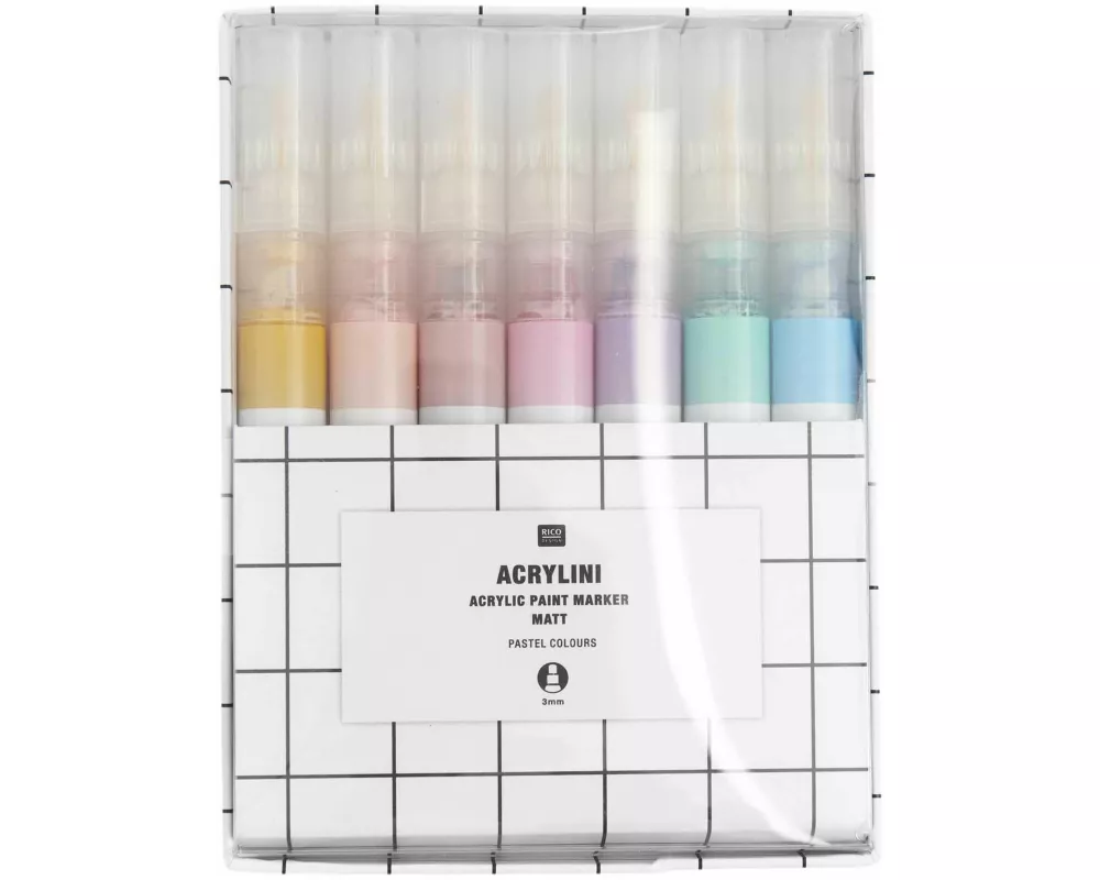 Acrylini Marker Set Pastel Colours, 7 Farben