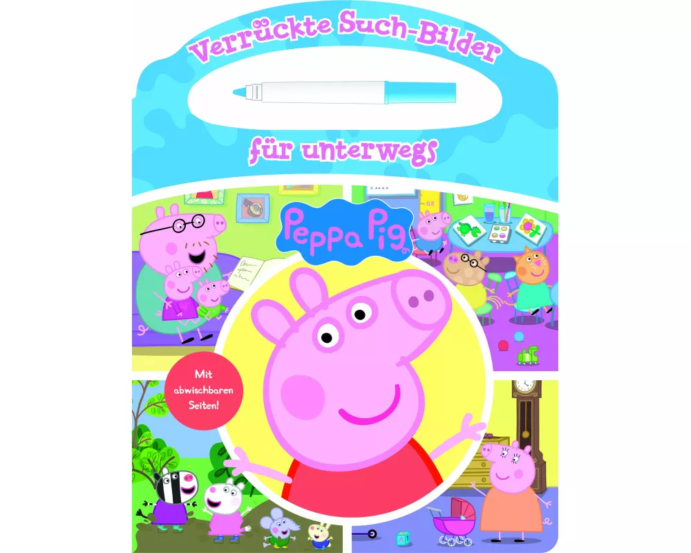 Peppa Pig - Verrückte Such-Bilder für unterwegs - Wimmelbuch - Pappbilderbuch mit Stift und abwischbaren Seiten ab 3 Jahren - Peppa Wutz
