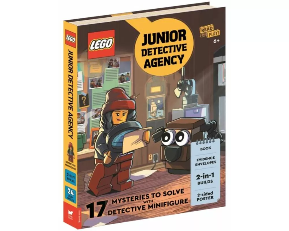 LEGO Books: Junior Detective Agency (with detective minifigure, dog mini-build, 2-sided poster, play scene, evidence envelopes and LEGO elements)