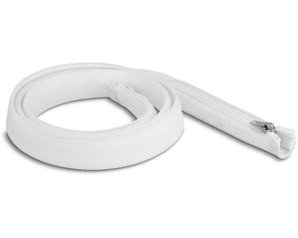 Delock Geflechtschlauch mit Reissverschluss 1 m x 20 mm Weiss