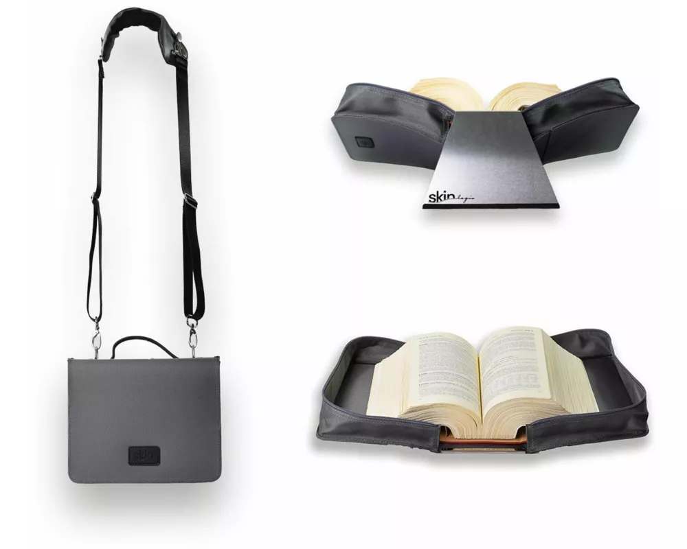 HabersackSKIN Tasche BASIC Gr. XL in Dunkel-Grau mit Tragegurt & Buchstütze