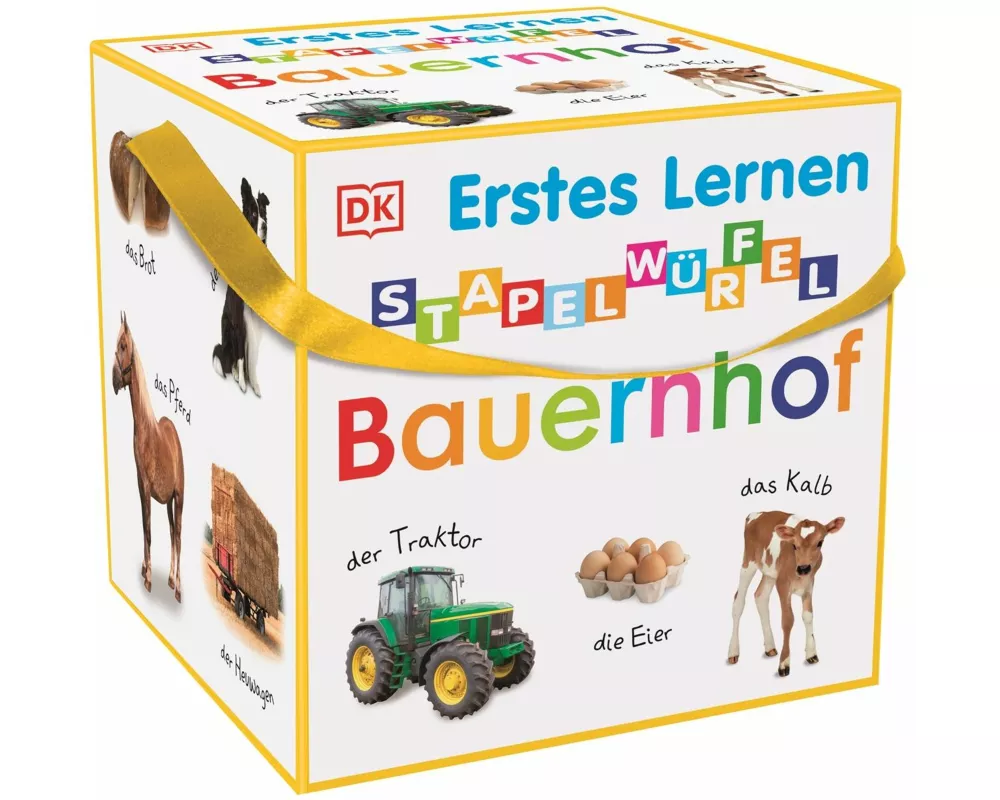 Erstes Lernen Stapelwürfel. Bauernhof