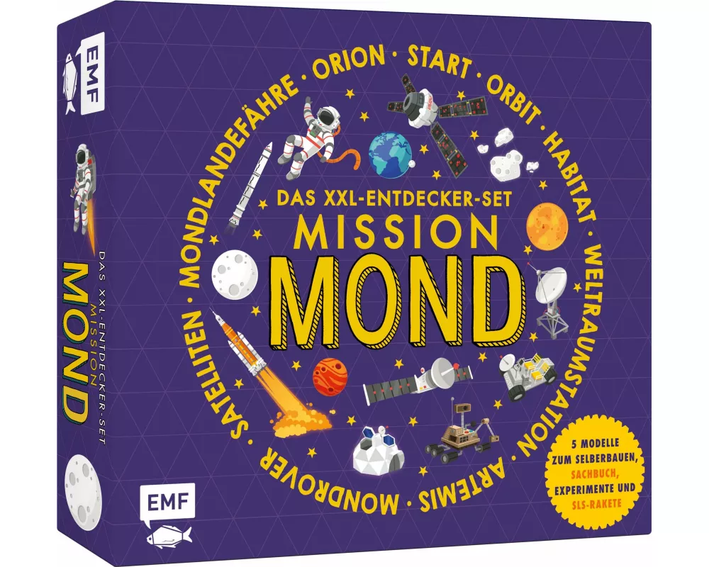 Das XXL-Entdecker-Set – Mission Mond: 5 Modelle zum Selberbauen, Sachbuch, Experimente und Rakete