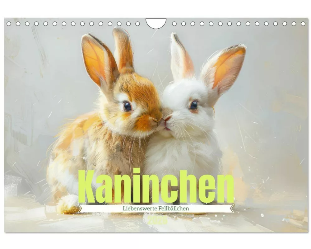 Kaninchen - Liebenswerte Fellbällchen (Wandkalender 2026 DIN A4 quer), CALVENDO Monatskalender