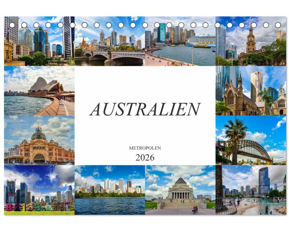 Australien Metropolen (Tischkalender 2026 DIN A5 quer), CALVENDO Monatskalender