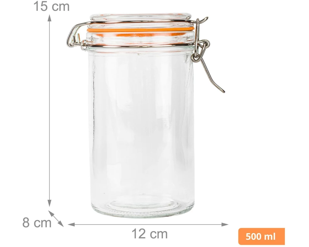 relaxdays Einmachglas 500 ml, 6 Stück