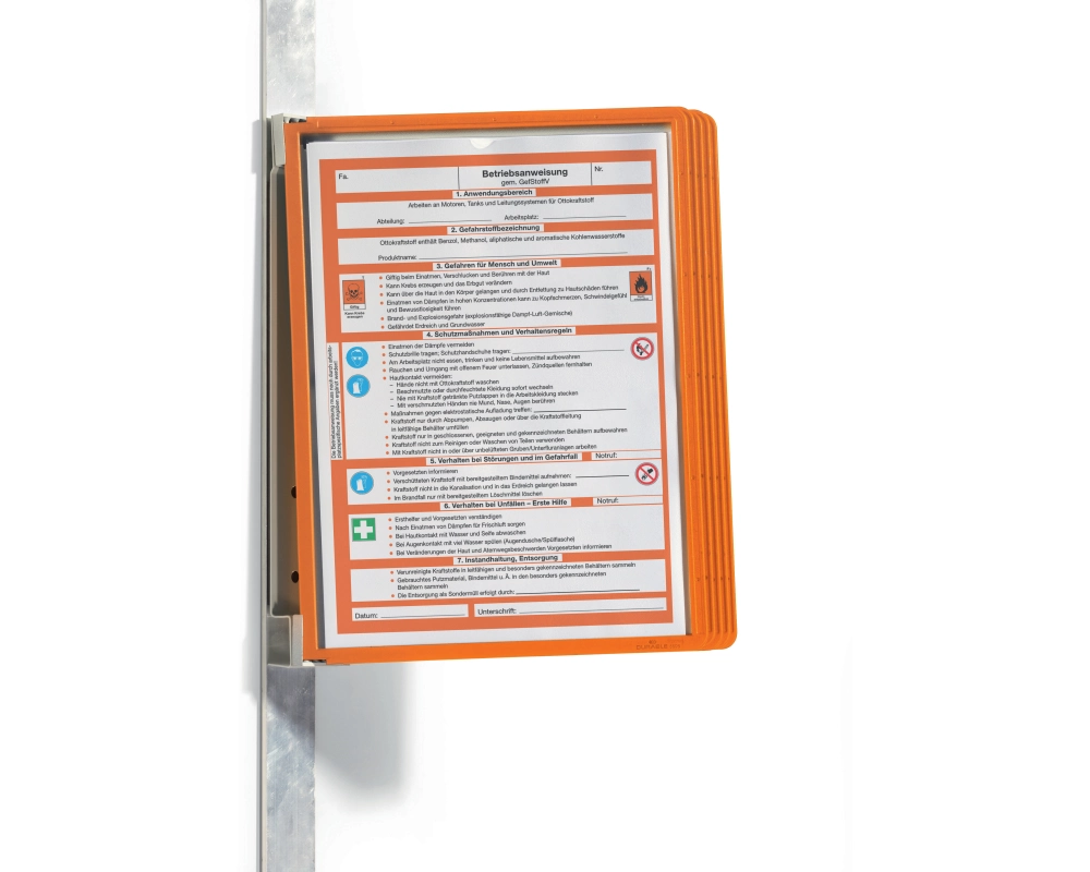 DURABLE Vario Magnet Wall, 5 Sherpa A4 591409 Set, orange