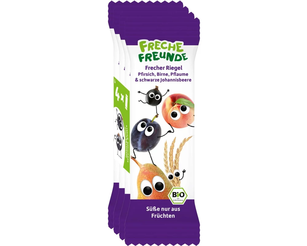 Freche Freunde Riegel Birne, Pflaume und schwarze Johannisbeere 4 x 23 g