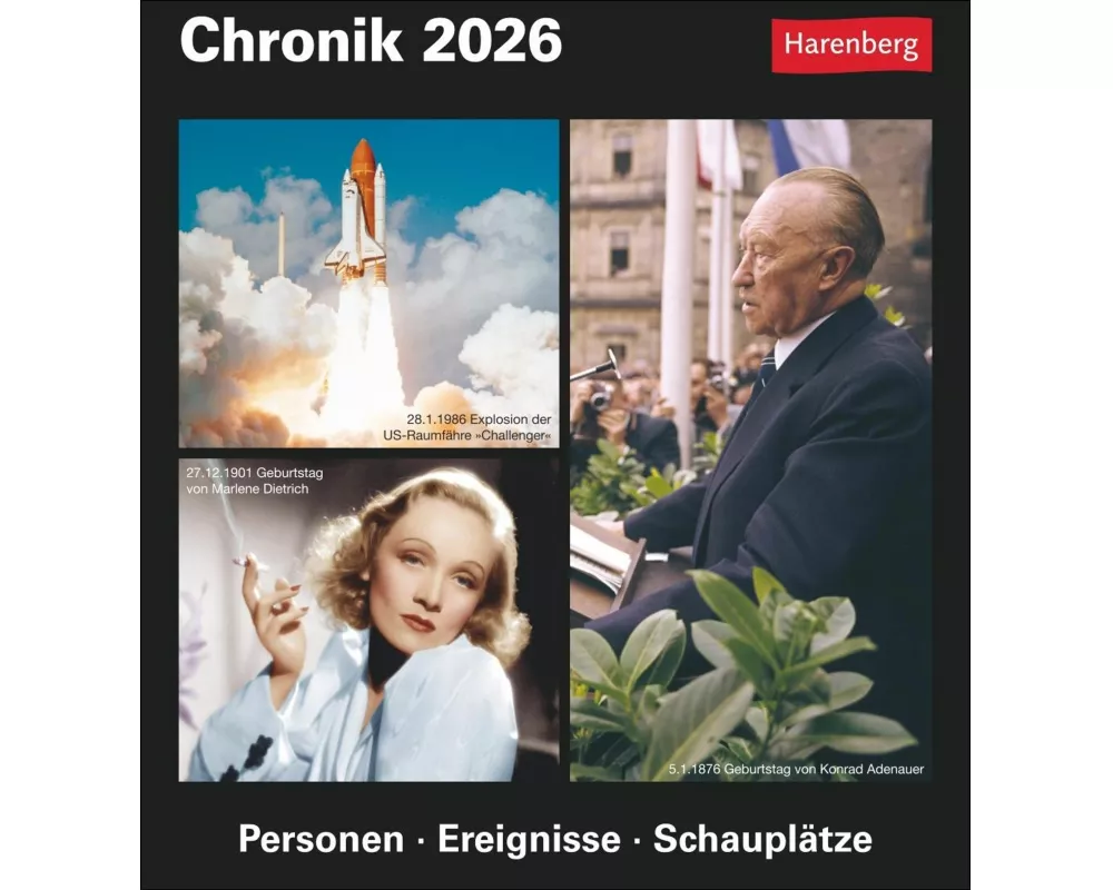 Chronik Tagesabreißkalender 2026 - Kulturkalender - Personen, Ereignisse, Schauplätze