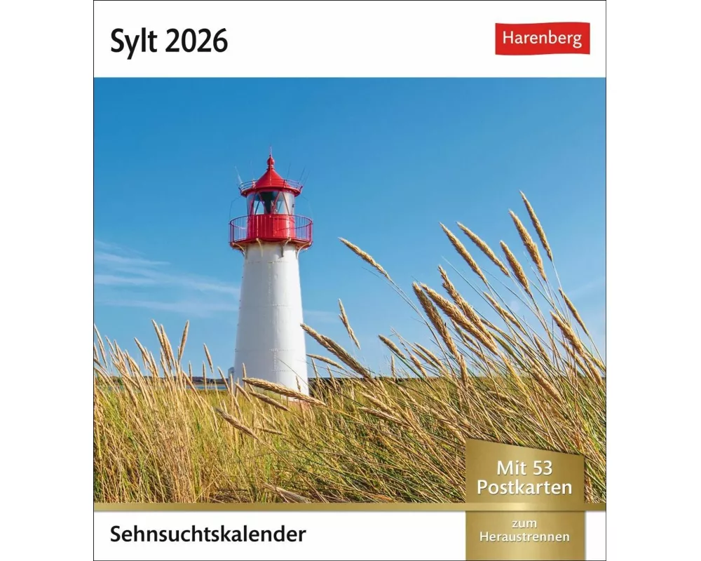 Sylt Sehnsuchtskalender 2026 - Wochenkalender mit 53 Postkarten