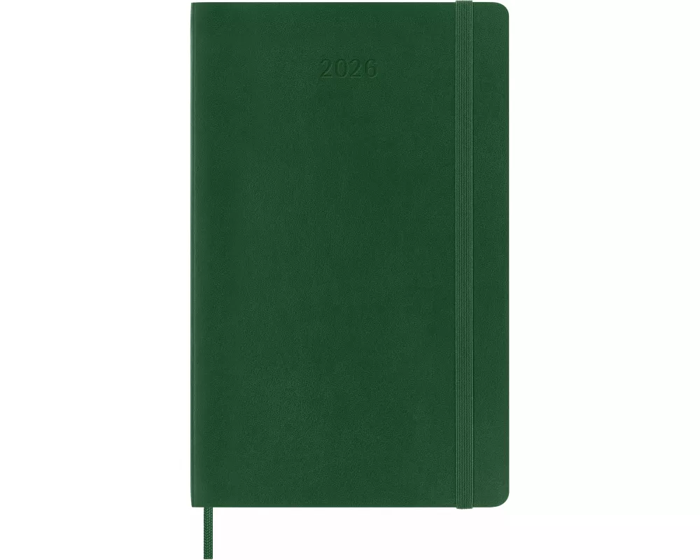 Moleskine 12 Monate Tageskalender 2026, Large/A5, 1 Tag = 1 Seite, Weicher Einband, Myrtengrün