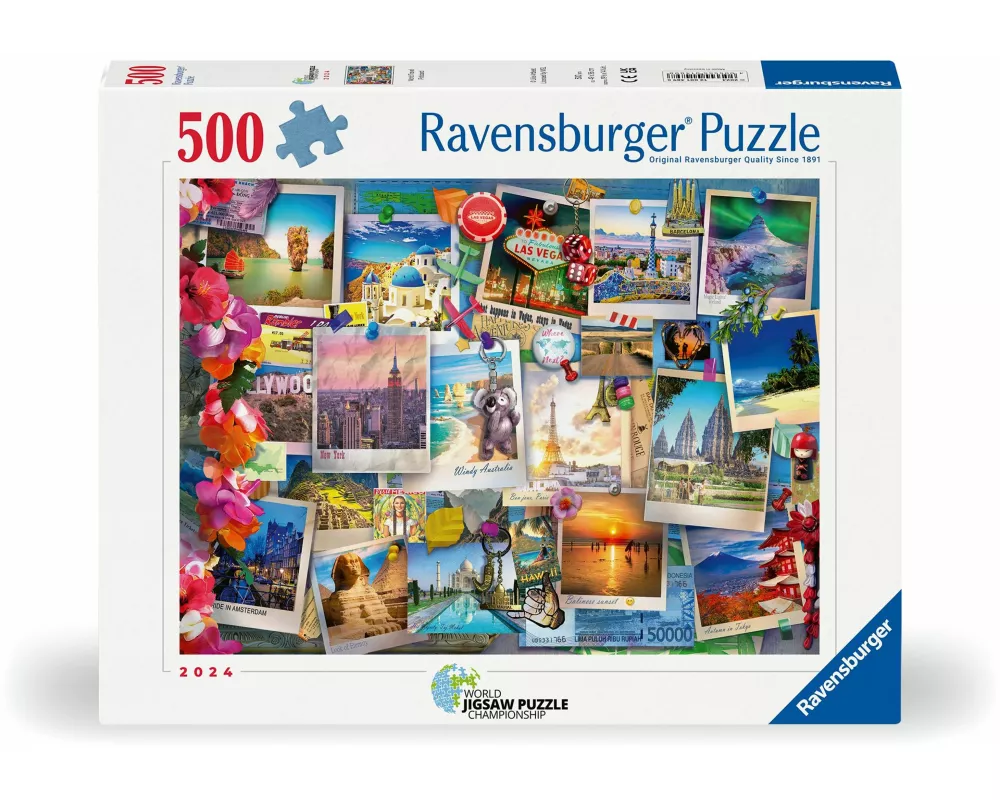 Erwachsenenpuzzle 500 Teile - Weltreise - Pinnwand