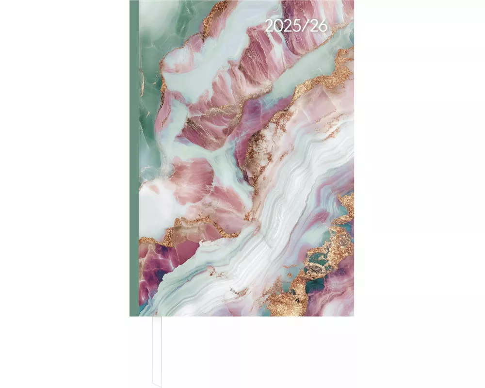 Alpha Edition - Campustimer Marble 2025/2026 – Semesterplaner A5 (ca. 14,8×21 cm) – Studenten- & Schülerkalender Weekly mit robustem Hardcover & Notiz