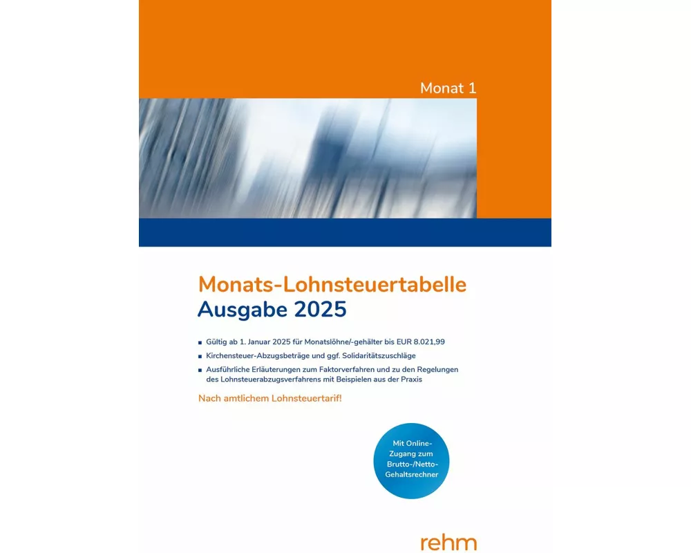 Monats-Lohnsteuertabelle 2025