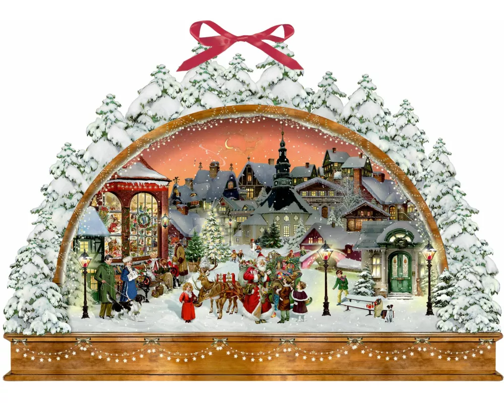 Wand-Adventskalender - Nostalgischer Lichterbogen