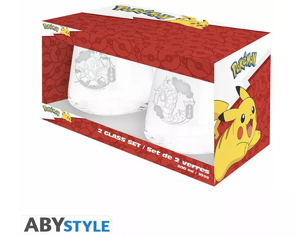 POKEMON 2 Glass Set Magikarp & Gyarados