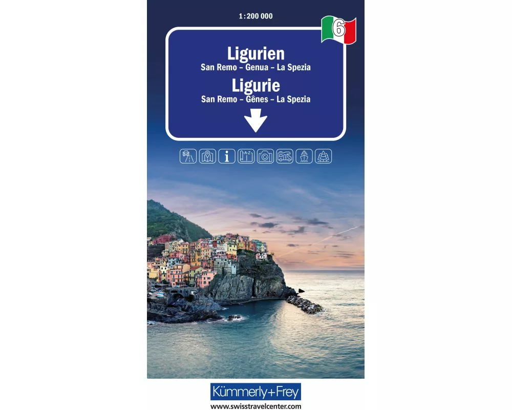 Kümmerly+Frey Regional-Strassenkarte 6 Ligurien 1:200.000