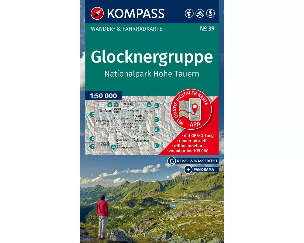 KOMPASS Wanderkarte 39 Glocknergruppe, Nationalpark Hohe Tauern 1:50.000
