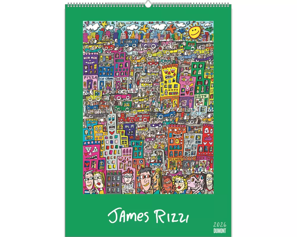 DUMONT - James Rizzi 2026 – Kunst-Poster-Kalender 50 x 70 cm, Pop-Art Wandkalender für Kunstliebhaber & Rizzi-Fans