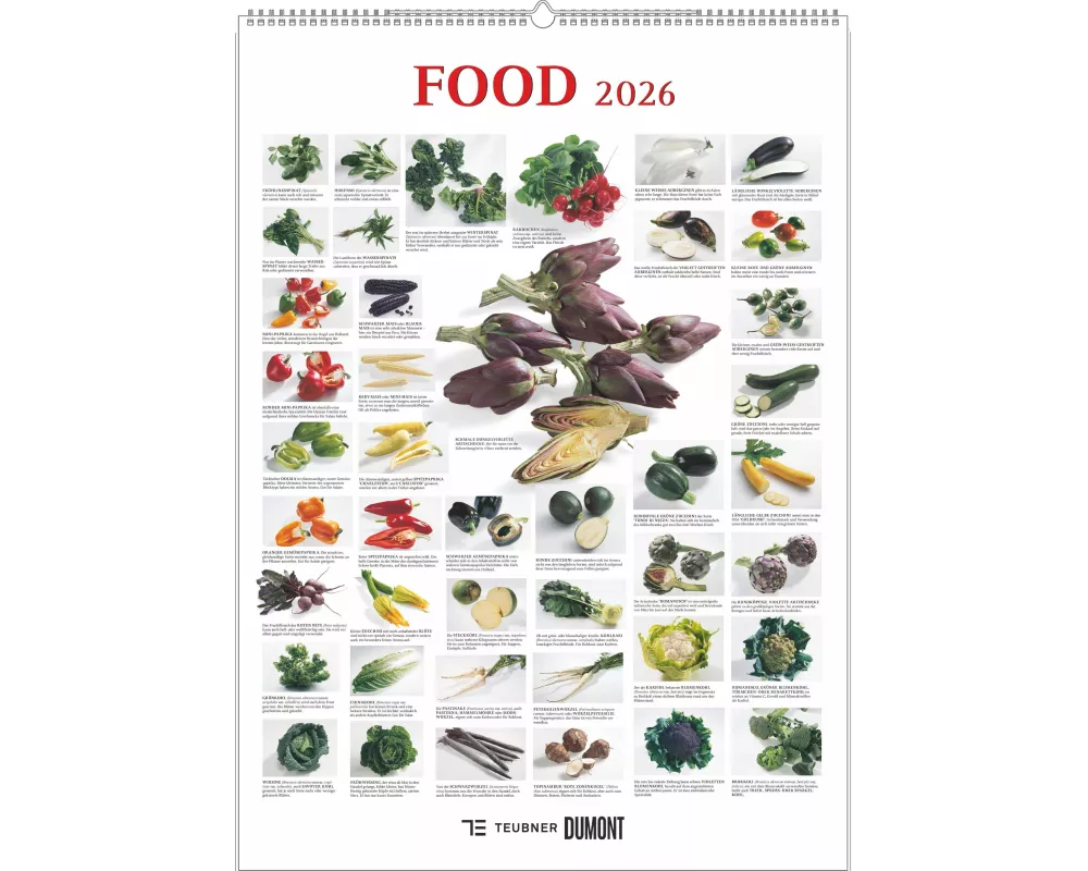 DUMONT - Food 2026 – Küchenkalender 50 x 70 cm, Posterkalender mit 6 Blättern für Hobbyköche & Küchen-Profis