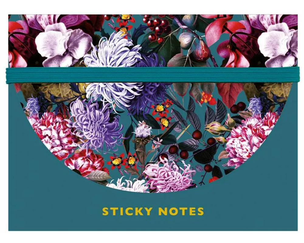 Sticky Notes Set Blumenbouquet petrol
