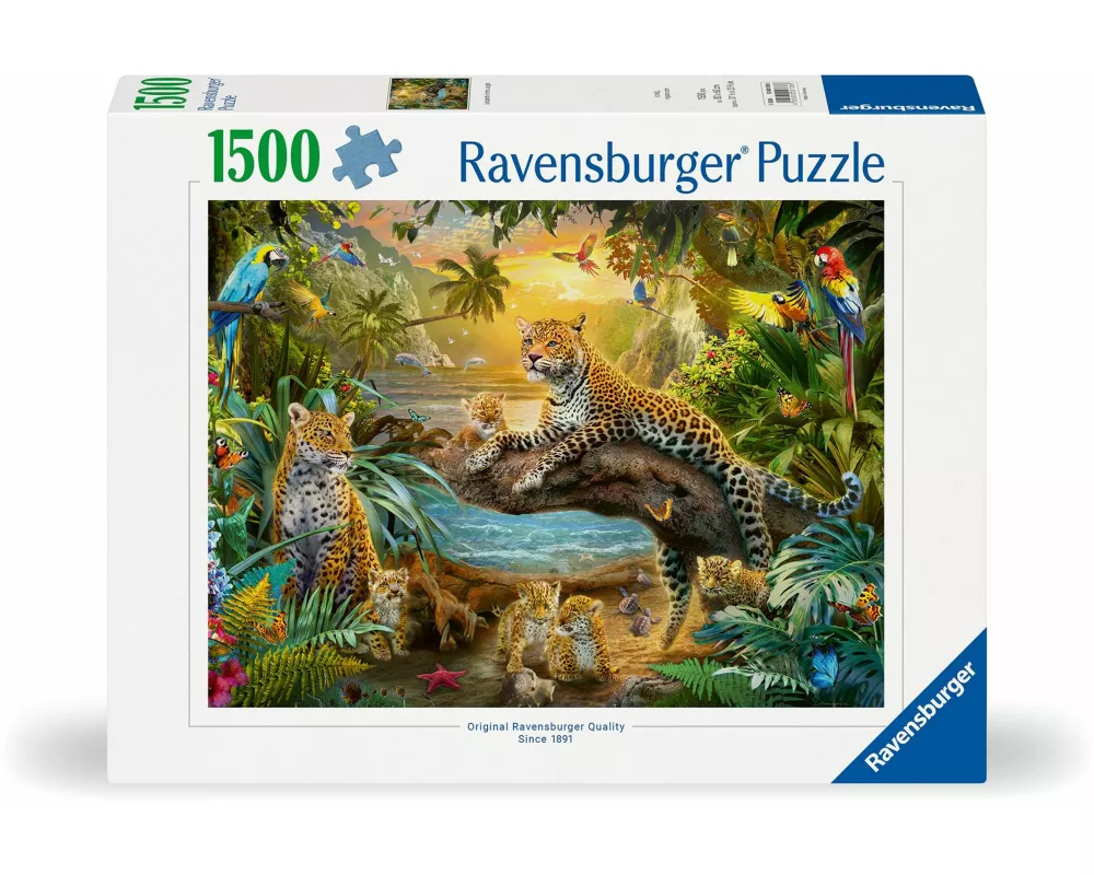 Erwachsenenpuzzle 1500 Teile - Leopardenfamilie im Dschungel