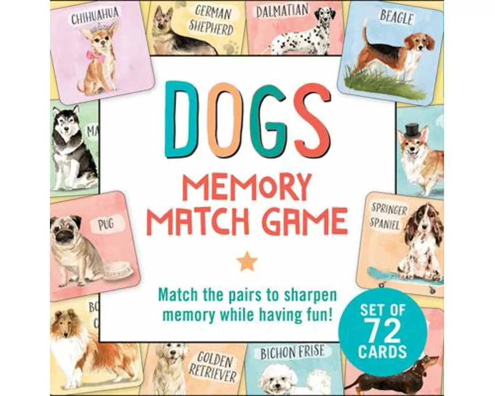 Dogs Memory Match Game (Set of 72 Cards)