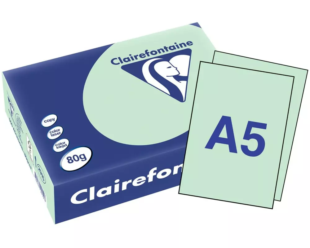 Clairefontaine Kopierpapier Trophée A5, Hellgrün, 80 gm2, 500 Blatt