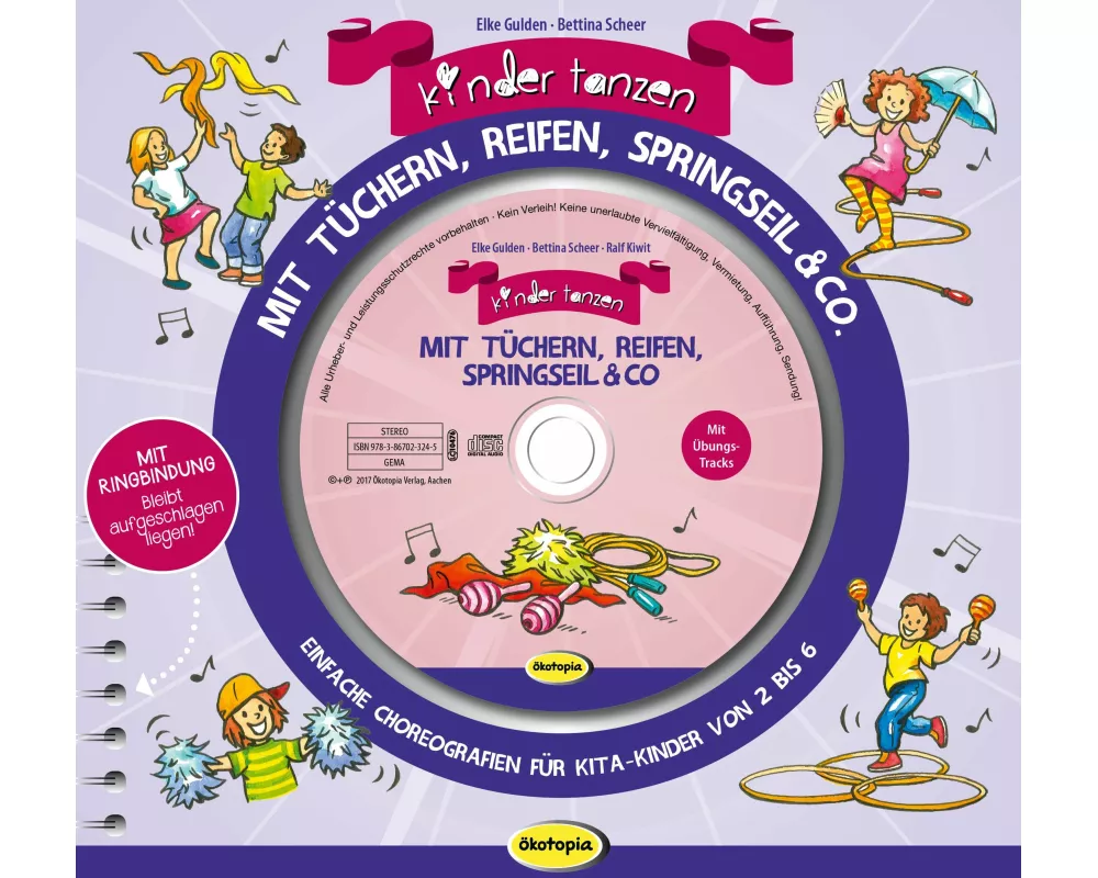 Kinder tanzen mit Tüchern, Reifen, Springseil & Co