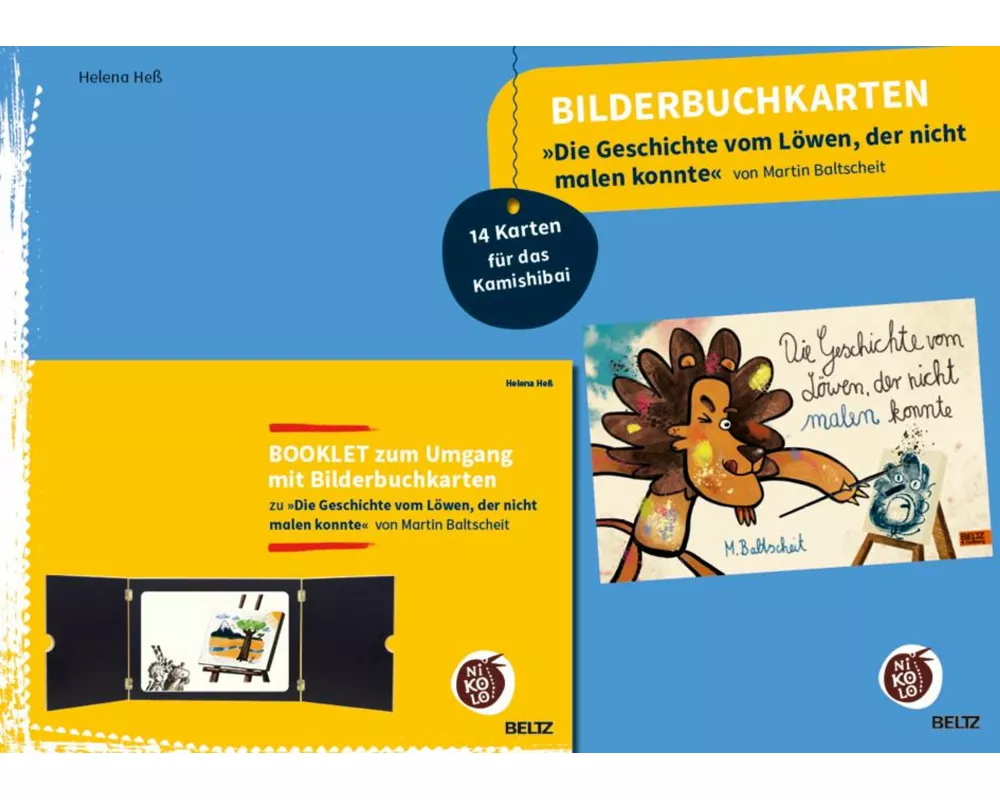 Bilderbuchkarten «Die Geschichte vom Löwen, der nicht malen konnte« von Martin Baltscheit