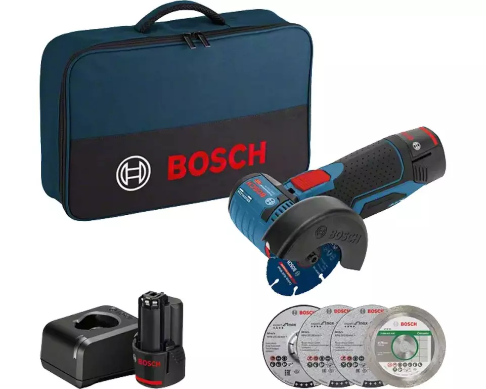 Bosch Professional Winkelschleifer GWS 12 V-76 Set