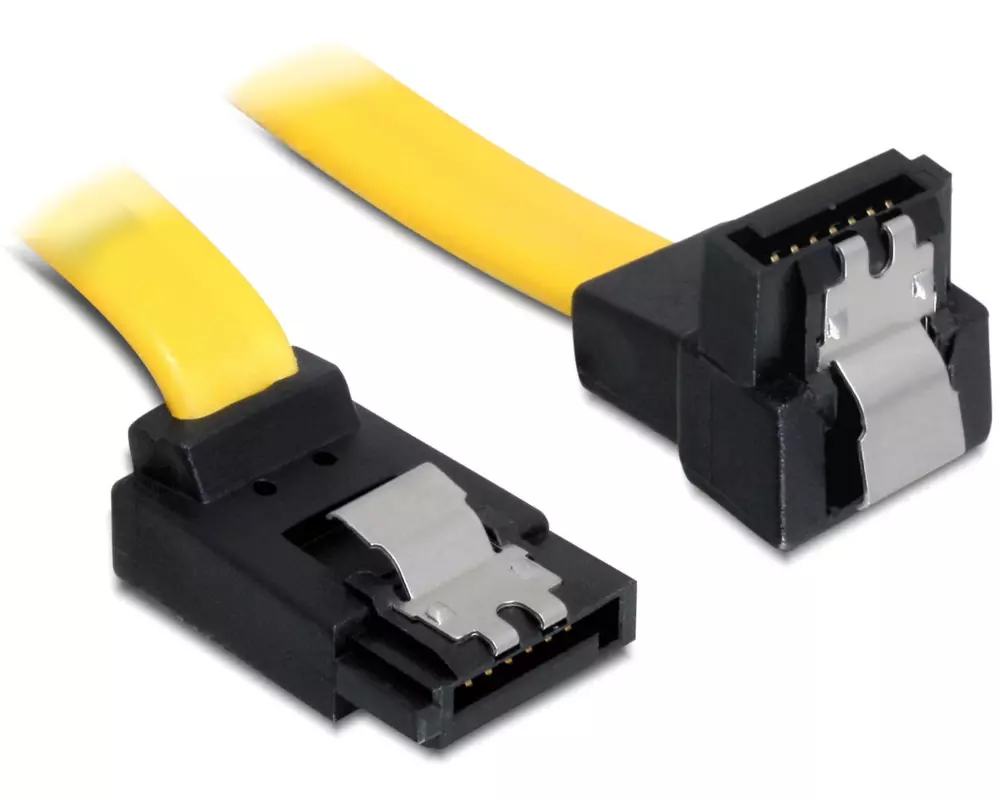 Delock SATA3-Kabel gelb, doppelt gewinkelt, 70 cm