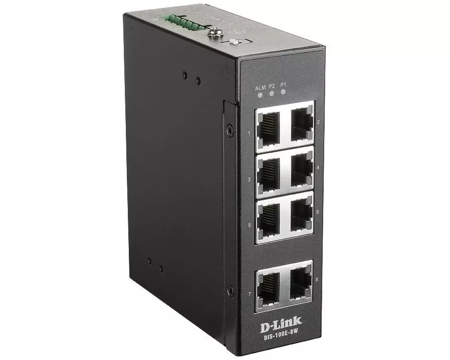 D-Link Rail Switch DIS-100E-8W 8 Port