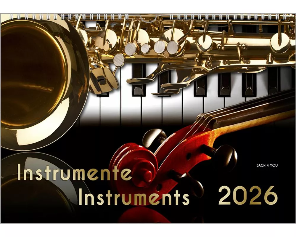 Musikinstrumente, ein Musik-Kalender 2026, DIN A4