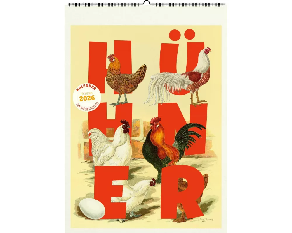 Hühner. Wandkalender 2026
