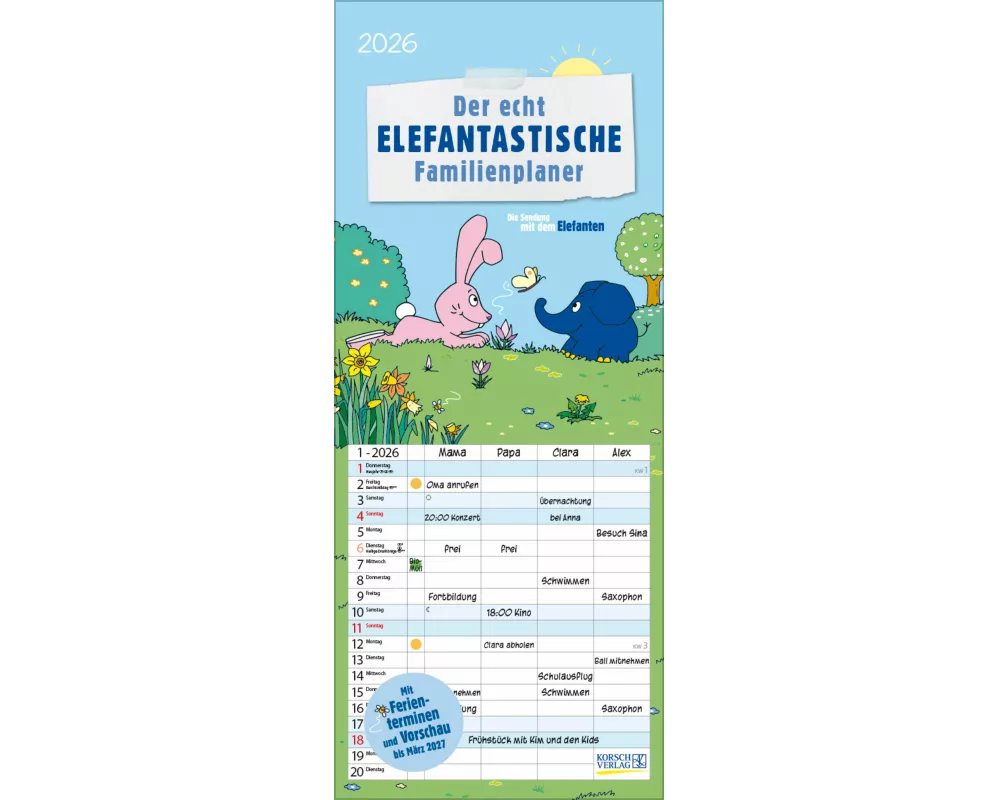 Der echt elefantastische Familienplaner 2026